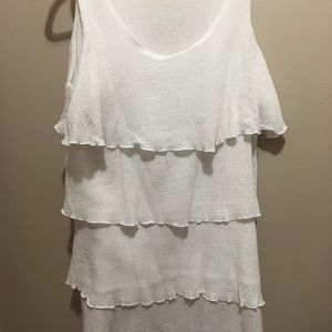 White triple tiered dress